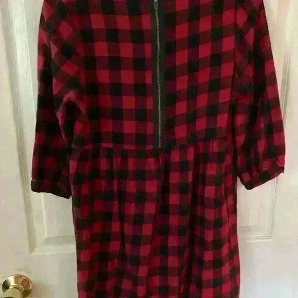 Woman’s small buffalo plaid babydoll dress - Picture 2 of 3